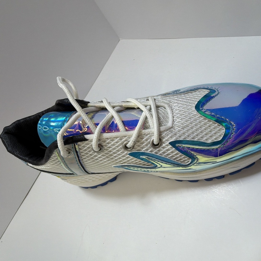 YRU Blaz3 Blaze Holographic Teal Flame Platforms Gothic Punk Rave Sneakers Sz 9 - Picture 9 of 16